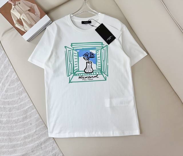 Maxma*A新款手绘抽像徽标logo T-Shirt 定制纯棉面料 质感好 舒适透气 采用印花徽标logo点缀 精致完美 清新百搭 最高品质 欢迎对比 白色